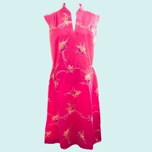 Hilo Hattie's vtg Hawaiian dress fuschia pink midi length Hawaii